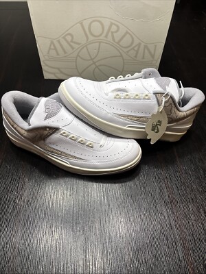 Size 11 Nike Air Jordan 2 Retro Low White/Cement Grey-Sanddrift DV9956-100 Men's