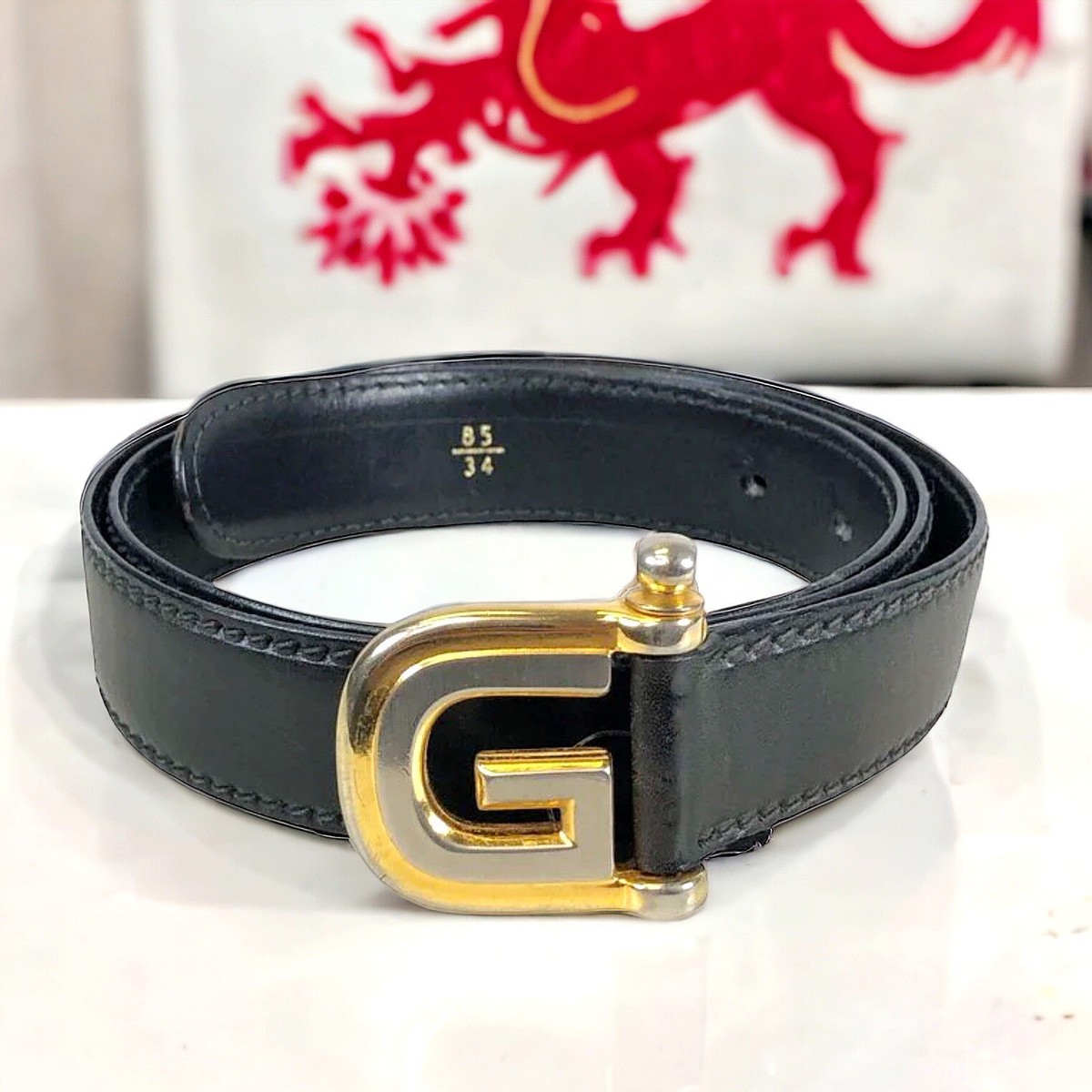 Rare Vintage Gucci Dual Metal 1970s Single G Belt And Buckle Rare Vintage Gucci Dual Metal 1970s Single G Belt And Buckle