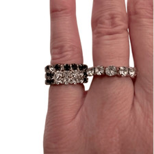 2 rhinestone stretch rings, sizes 5  7 stretchable.