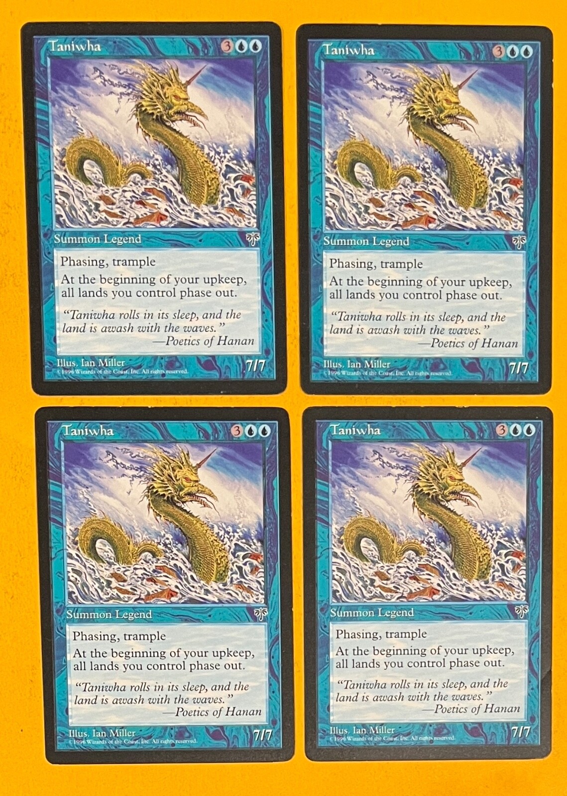 MTG TANIWHA (x4) Mirage (OldManMTG 010-285)