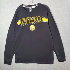 Golden State Warriors Men Shirt XL Black Waffle Knit Basketball Logo Graphic NWT