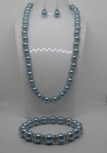 Beautiful Powder Blue Pearl Necklace 