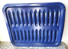 Enamel On Steel Cobalt Blue Broiler Drip Pan 2 Piece Set 16.5" x 13" x 2" (VGUC)
