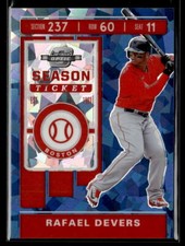 Rafael Devers #'d /99 - 2020 Panini Chronicles Contenders Optic Blue Ice SP #18