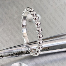 14k White Gold Plated Round Plain Unique Eternity Engagement Wedding Band Ring 