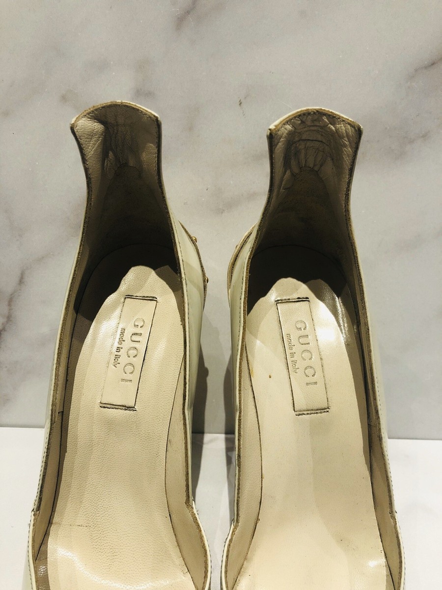 GUCCI by Tom Ford Fall 2003 White Leather Studded Heels Shoes | eBay