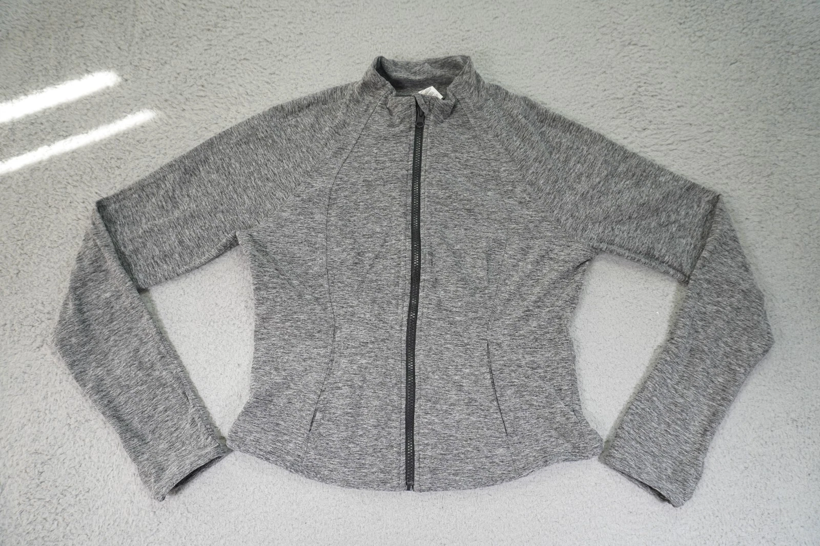 yogalicious lux long sleeve mock neck full zip sweatshirt