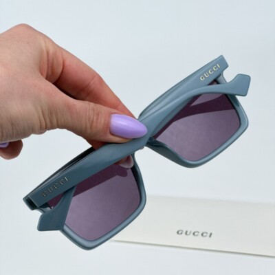 Gucci GG1540S 003 Light Blue Violet Logo Mirrored Men Square  display picture 1