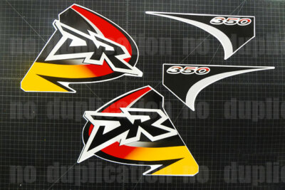 99' 1999 DR350 SE tank 4pc Red/Grey graphic decal stickers DR 350SE dirtbike