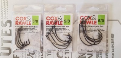 3//0 5//0 et 6//0 Cox /& Rawle Predator Ver Swim Bait Hooks