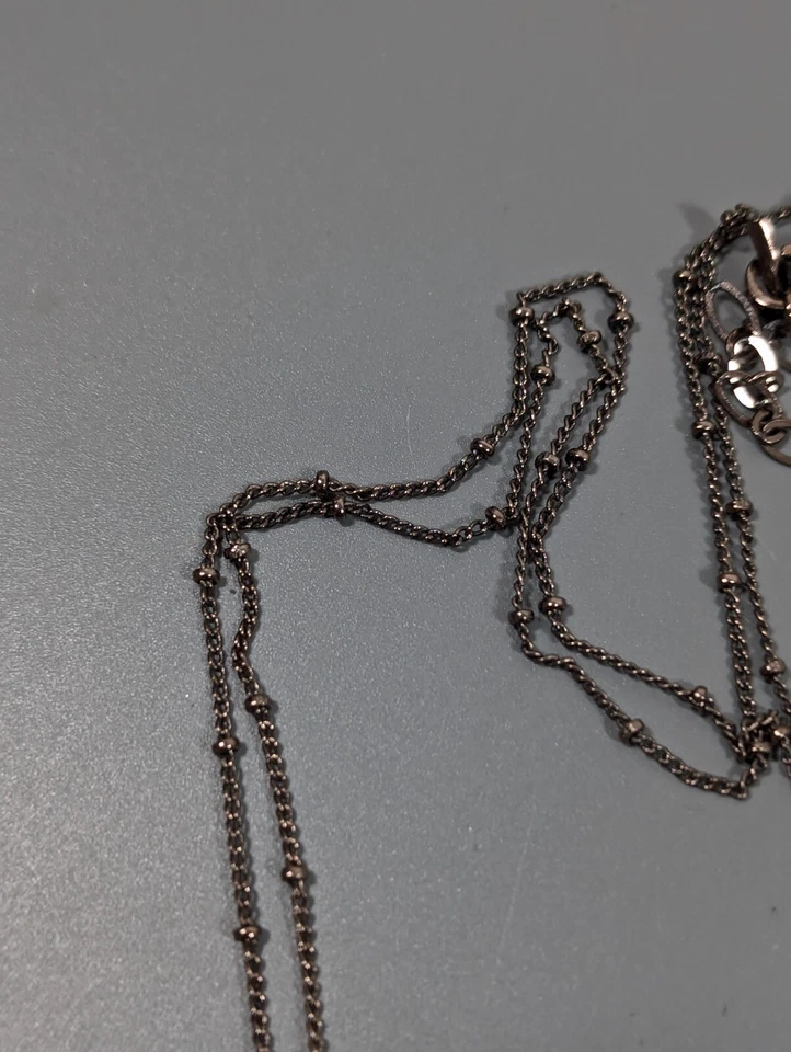 Origami Búho Tono Cobre Bendita Mamá Cruz Cristal Verde Dije Medallón Collar Foto 3 de 4