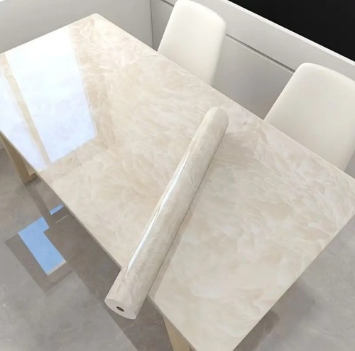1 Roll Glossy Imitation Marble Pattern Kitchen Stove Countertop Sticker, Oil-Pro - Picture 4 of 4