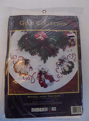 Vintage~Dimensions-Gold Collection-Mystical Angel Tree Skirt-Cross Stitch ~#8474