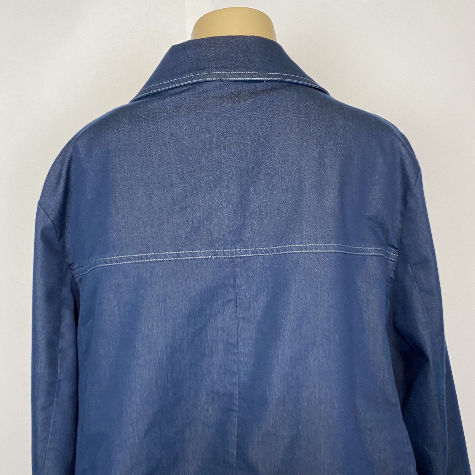 Studio V Snap Up Stretch Basic Blue Jacket Women … - image 10