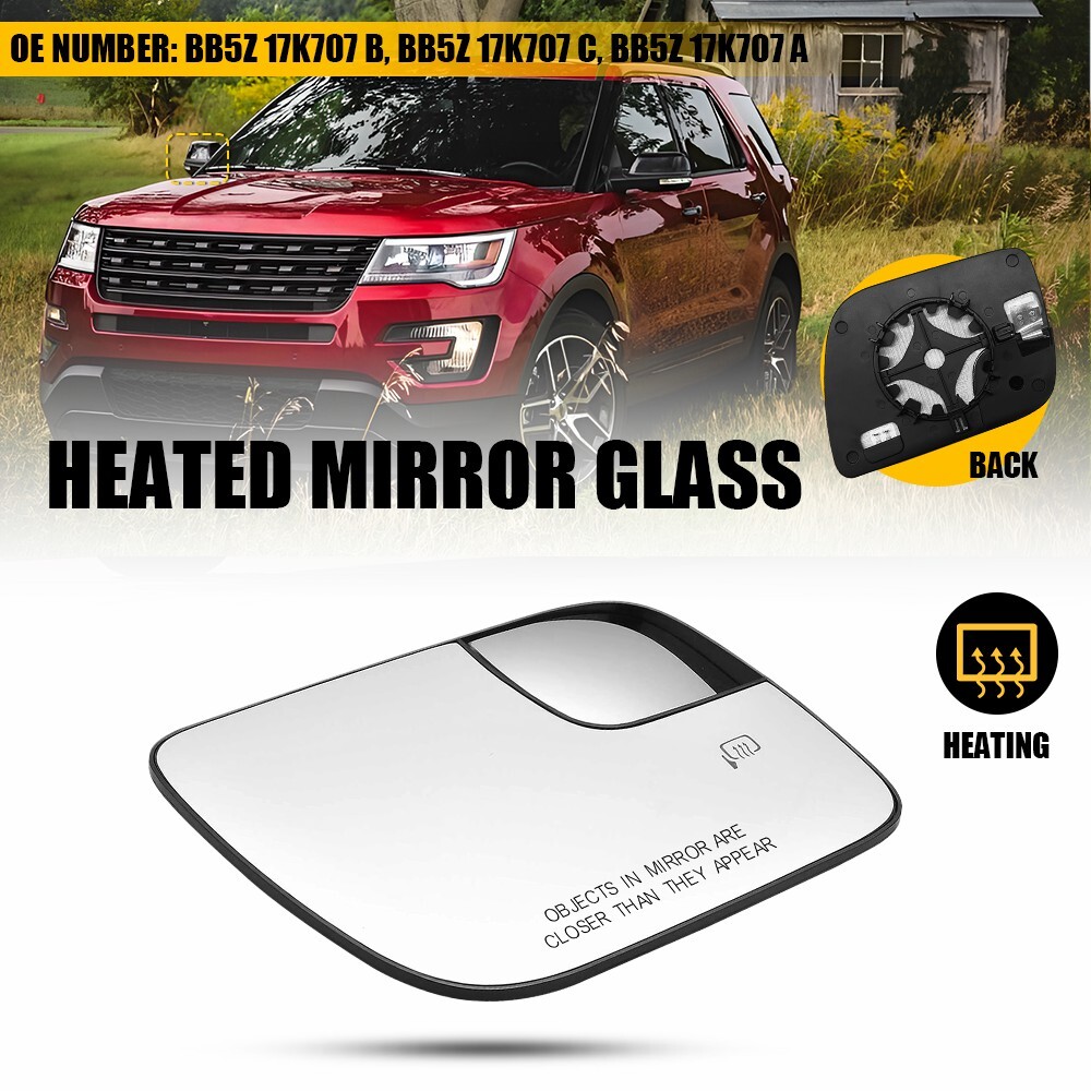 Heated Convex Spotter Mirror Glass Right Passenger Side for Ford Explorer 2011-2019  