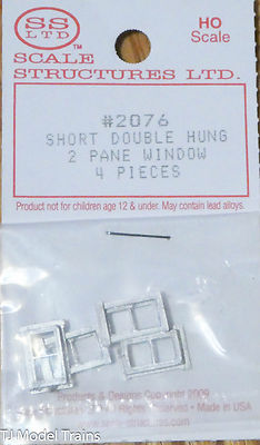 SS Ltd. HO Scale Kit #2076 Short Dbl Hund 2 pane (4pcs)
