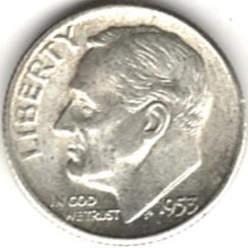 1953 S ROOSEVELT DIME in BRILLIANT UNCIRCULATED CONDITION stk r 19