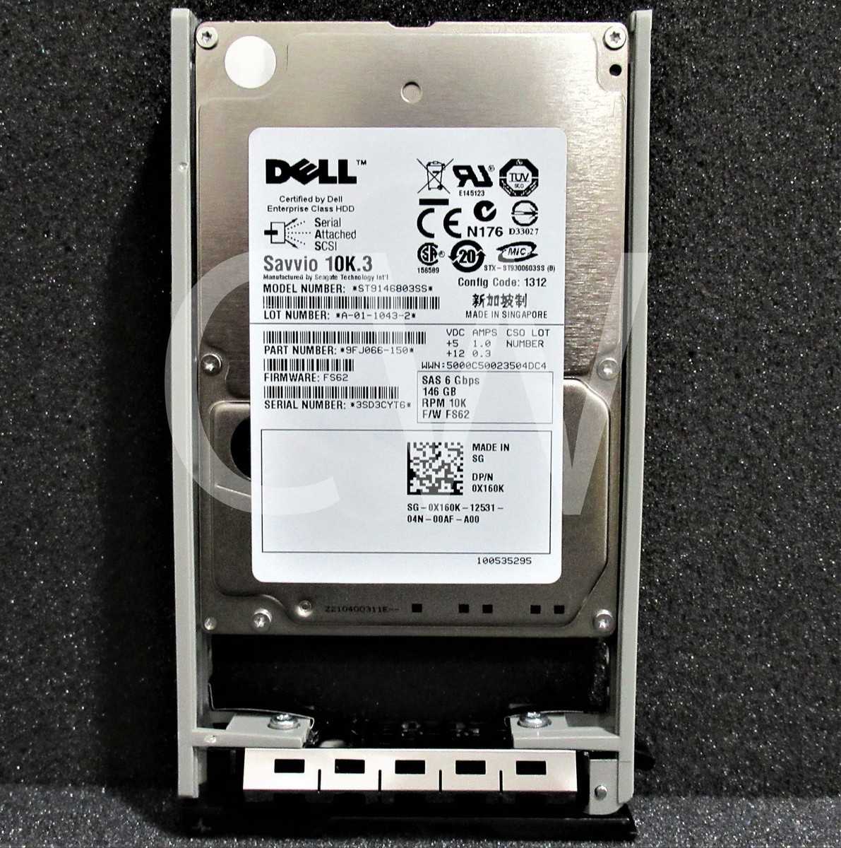X160K ST9146803SS Dell 146GB 10K RPM 6Gb/s 2.5