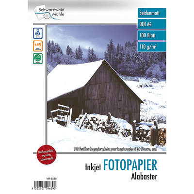 Schwarzwald Mühle Fotopapier: 500 Blatt ''Alabaster'' matt 110 g/m²A4