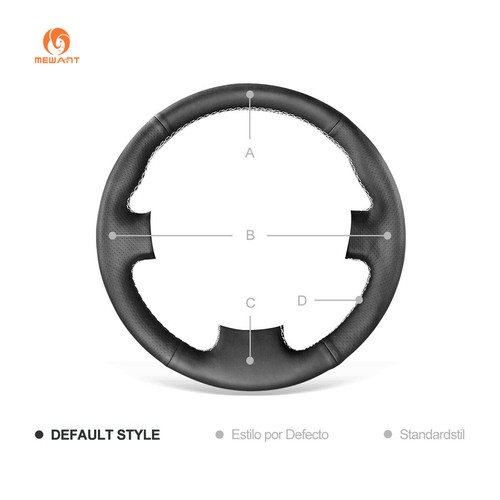 MEWANT PU Leather Steering Wheel Wrap for Renault Megane 2 Kangoo Grand Scenic - Imagen 8 de 9