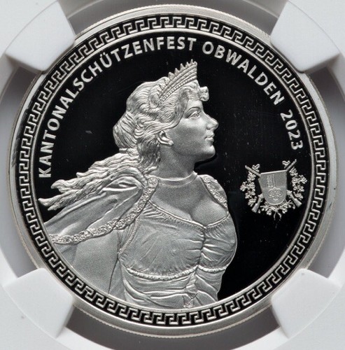 Switzerland 2023 NGC PR68, Swiss Obwalden Shooting Festival Hab-116a, 1 Oz Coin
