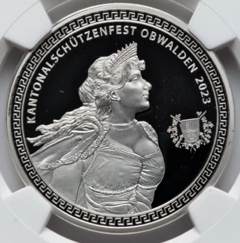 Switzerland 2023 NGC PR68, Swiss Obwalden Shooting Festival Hab-116a, 1 Oz Coin