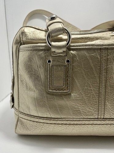 BRAND NEW COACH W TAGS Ltd Ed LILY PLATINUM LEATHER MED LEGACY SHOPPER TOTE BAG - Picture 9 of 21