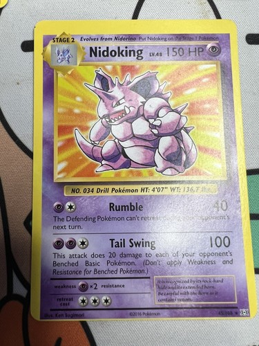 *ERROR CARD* - Nidoking 45/108 XY Evolutions - Black Dot Miscut - Pokémon Mp