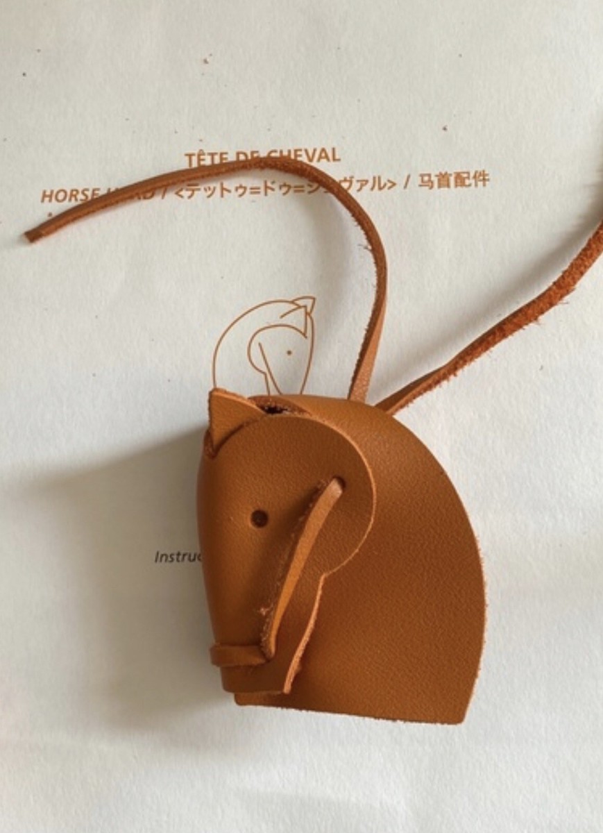 エルメス　HORSE HEAD レザー チャームキット Hermes horse head DIY leather charm, orange | eBay