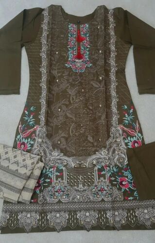  Diseñador paquistaní bordado algodón shalwar kameez, ropa de fiesta  - Imagen 1 de 8