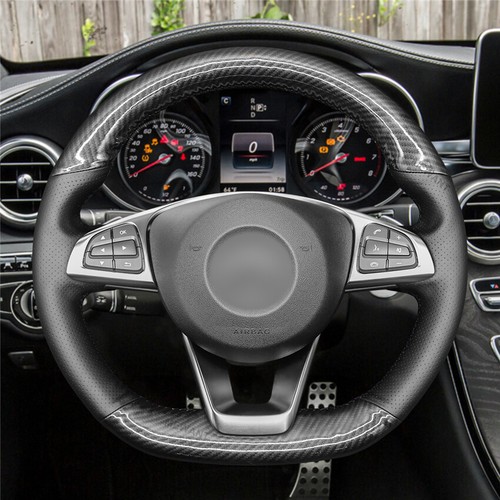 Cubierta de volante de coche para Benz W205 AMG 45 C117 C218 W213 X253 C253 W166 - Imagen 2 de 12