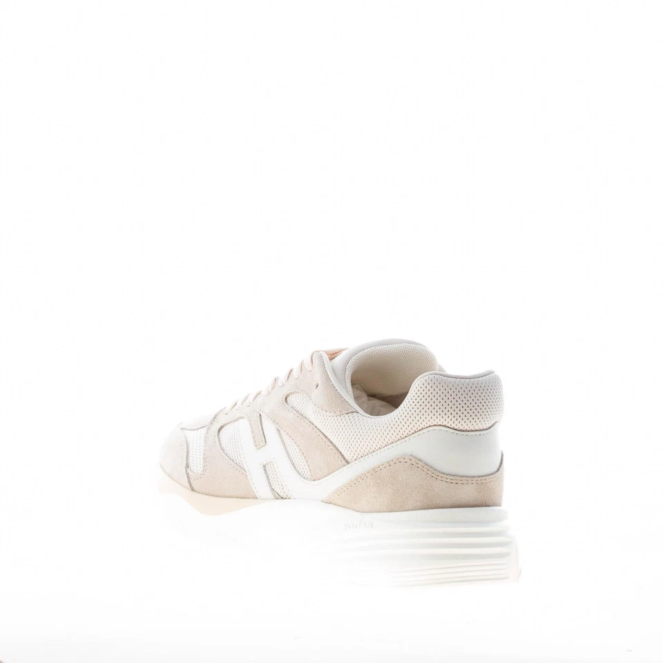 Hogan Hombre Zapatos Beige Gamuza y Cuero Crema H665 Zapatilla HXM6650FJ10QBL0RR9 Foto 3 de 4