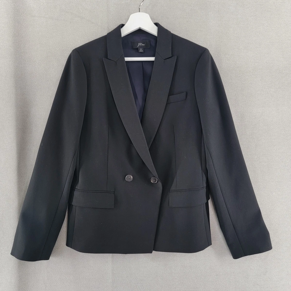 Blazer Femme J.Crew Taille 10 Noir Ou Navy - Occasion Très Bon État, Style Décontracté