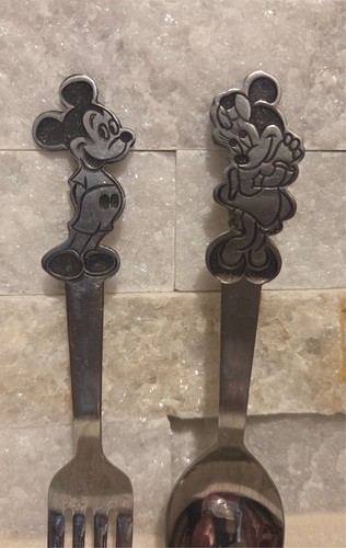 Vintage Disney Minnie Mouse Mickey Mouse Kinder Gabel Löffel Edelstahl Bonny Japan - Bild 2 von 5