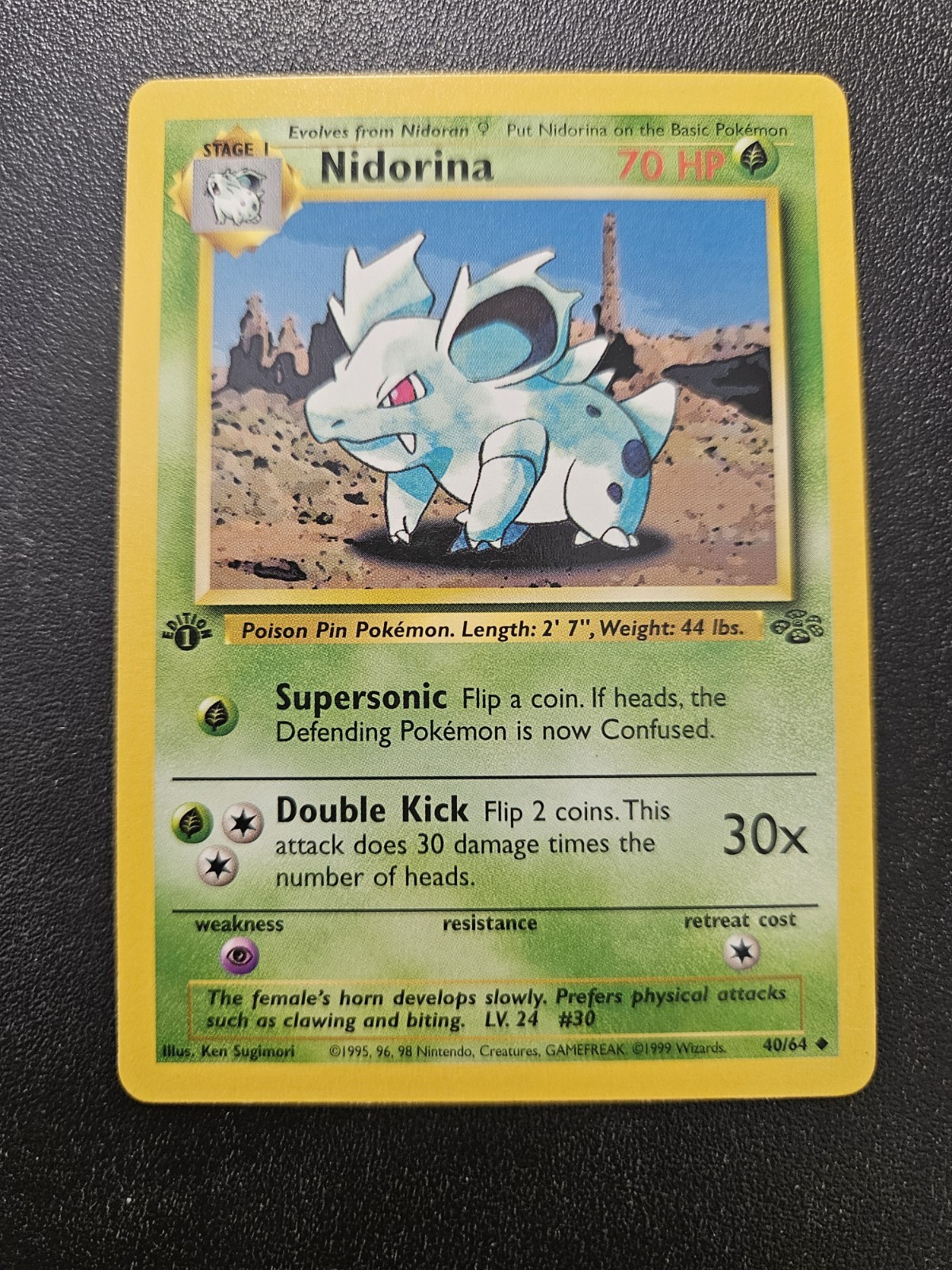 Pokemon 1st Edition Jungle Nidorina 40/64 NEAR MINT