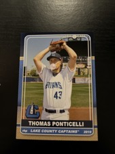 THOMAS PONTICELLI 2019 LAKE COUNTY CAPTAINS GRANDSTAND MINOR LEAGUE CARD