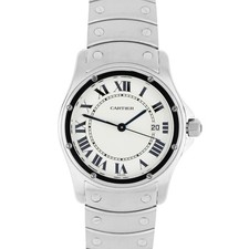 Reloj Cartier Santos Ronde Acero Blanco Número Romano 30mm Cuarzo 1561 1