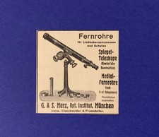 Fernrohre, G. & S. Merz, München, Reklame 1930 Werbung 30er Jahre