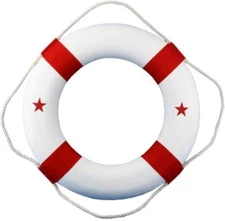 Hampton Nautical Lifering, 20", Red