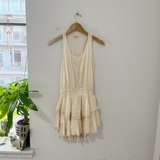 Vintage LoveShackFancy Cream Boho Mini Dress Size 1