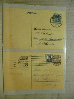 2 x Postkarten DR. GERMANIA - echt gelaufen - siehe Foto !