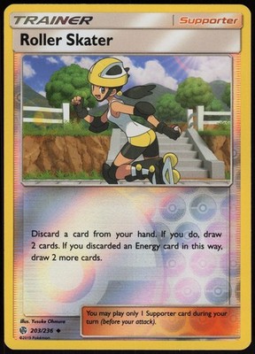 Roller Skater 203/236 Cosmic Eclipse Reverse Holo Uncommon Pokemon Karte - NM