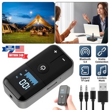 Wireless Audio Transmitter Receiver Car Home Lapel Clip Bluetooth 5.4 Adapter.