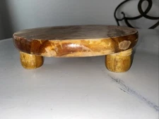 Wood Footed Pedestal Riser Plant Stand 2.75”Hx8.5”D Kitchen Bath