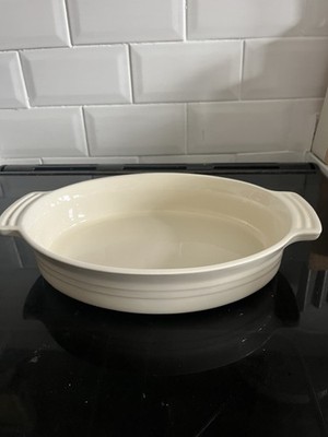 Le Creuset Steingut Auflaufform 10'' cremefarben ohne Deckel einmal benutzt sehr guter Zustand