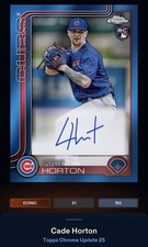 25 Topps Bunt DIGITAL Chrome Blue Signature ICONIC Cade Horton