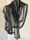 NWT Fabindia Handwoven Silk Blend Stole Wrap Scarf Black & Gold Zari 3 Options — photo 3