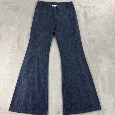 Alexis Chambray Flare Jeans Womens Size XS Blue High Waist Wide Leg