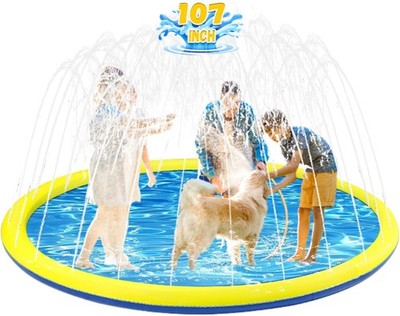 Splash Pad Sprinkler 107 Inch Extra Large Non Slip For Kids Dog