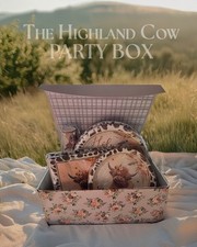 ADORABLE Highland Cow 102-piece Party-in-a-Box  Every cow is CUSTOMIZABLE 